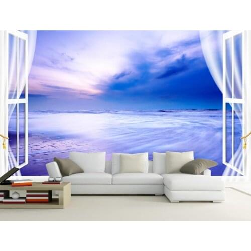 Wallpaper for walls Home Decoration 3d wall murals wallpaper Sea 3D stereoscopic window window mural wallpaper