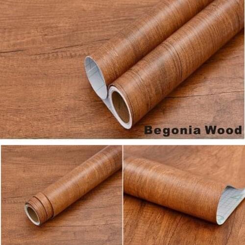 Wood Grain Sticker Wallpaper Self-Adhesive Thickened PVC Waterproof Wardrobe Door Bookcase Desktop Furniture Wallpaper