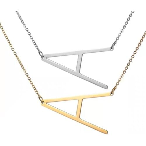 100% Stainless Steel Initial Letter Name Pendant Necklace for Women Wholesale Alphabet A-Z 26 Letter Fashion Necklaces