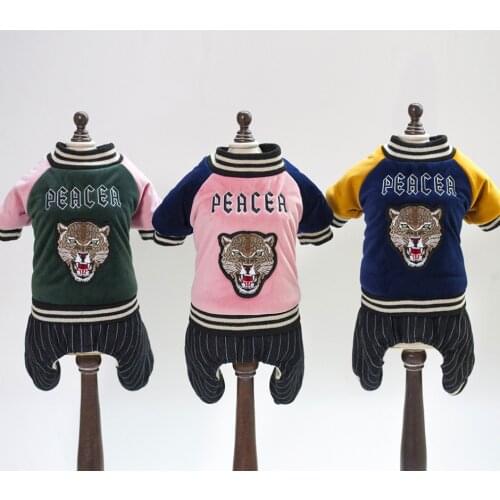 Peace messenger pet dog one-piece clothing warm coat autumn winter pet clothing Warm clothes