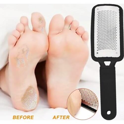 Pedicure Foot File Callus Remover Stainless Steel Foot Scraper Portable Rasp Colossal Foot Grater Scrubber Pro for Wet/Dry Feet