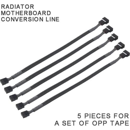 Pohiks 5pcs Black Computer CPU Extension Cable High Quality 3 Pin 4 Pin Connector Cord For PC Case Fan