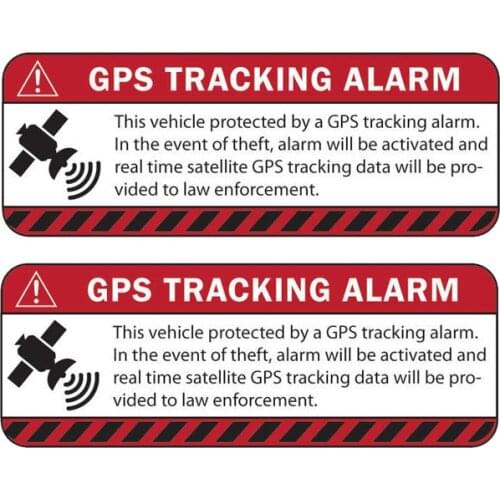 Warning car sticke13CM*5CM 2X Car Sticker Reflective WARNING GPS TRACKING ALARM Decal Motorcycle Parts