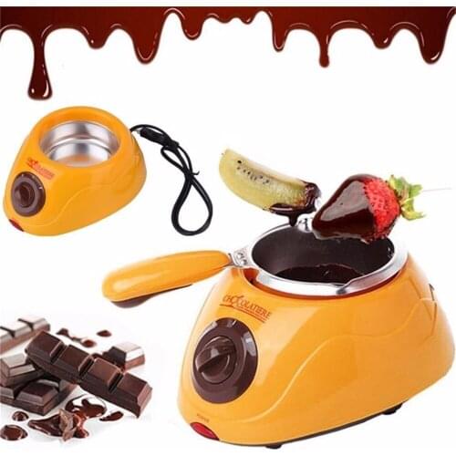 Durable Hot Chocolate Melting Pot Electric Fondue Melter Machine Set DIY Tool EU plug Stainless steel&Plastic DIY Kitchen Tool