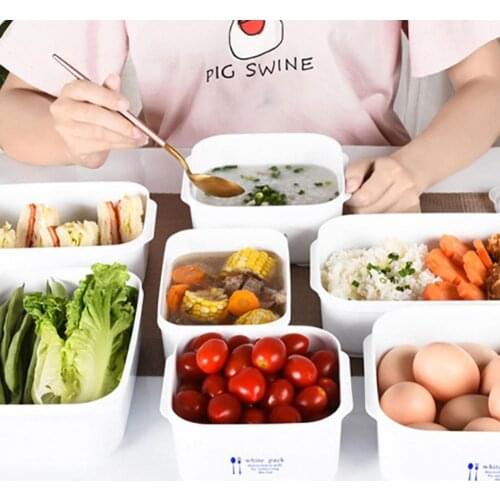 Rectangle/Square Food storage box Childrens snack storage box Adult lunch box Beige picnic lunch box Microwave box lunch box