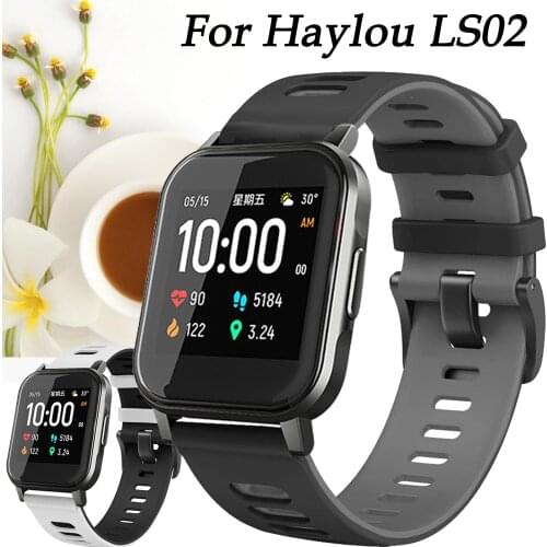 For Xiaomi Haylou LS02 Band Sport bracelet Silicone Watchband 20mm Watch Strap For Haylou Smart Watch 2 Replacement Wristband