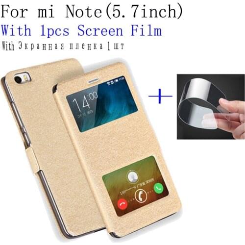 Luxury Phone Case For xiaomi mi Note case shell cover open window leather case For xiao mi mi Note flip case back cover 5.7inch
