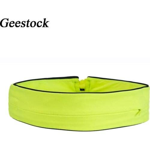 Geestock Running Bag Men Women Waist Pack Jogging Gym Trail Cycling Sport Elastic Unisex Fanny Pack Invisible Phone Money Wallet