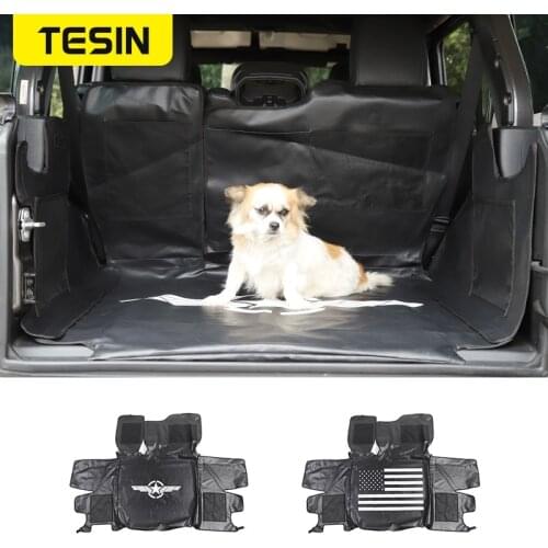 TESIN 4Doors Car Pet Trunk Pad Cargo Liner Protector for Jeep Wrangler JL 2018+ Waterproof Scratchproof Hammock for Pets Styling