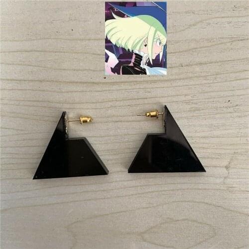 1 Pair of Earrings Anime Promare Lio Fotia Triangle Ear Stud Cosplay Prop