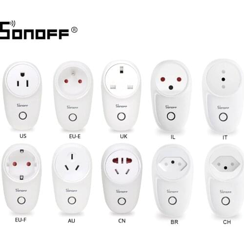 SONOFF S26/Mini/Basic Switch WiFi Smart Socket EU/UK/CN/AU/US/IL/CH/IT/BR Wireless Plug Smart Home Work With Alexa Google Home