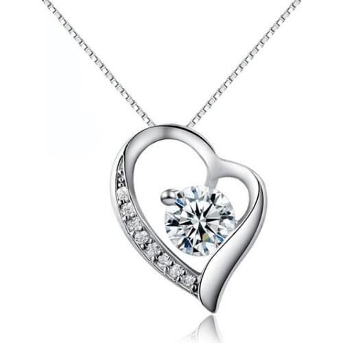 High Quality Korean Heart Pendants Necklaces for Women Wedding Bridal Jewelry AAA Zircon Clavicle Necklace