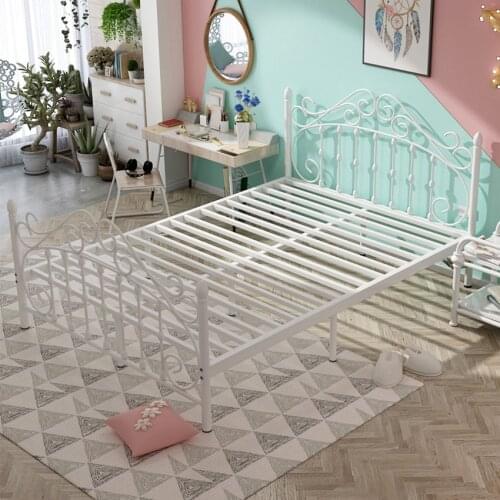 Iron Bed Frame 120×200CM Bedroom Dormitory Simple Modern Teenage Single Double Home Nap Bed For Teenage Stable Twin Bed Frame