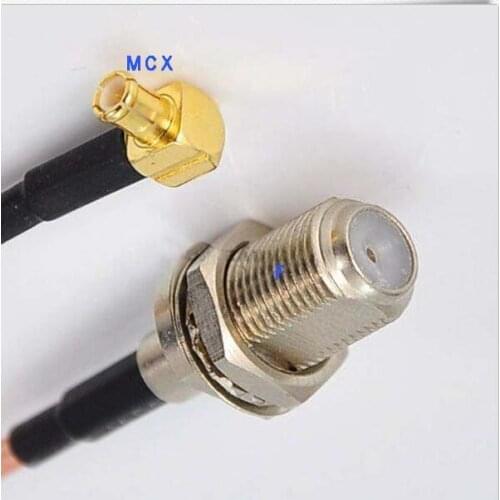 10pcs/lot RF coaxial coax cable F female to MCX male right angle RG316 20cm