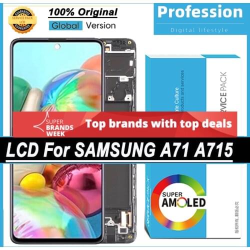 100% Original 6.7'' AMOLED Display for Samsung Galaxy A71 A715 A715F A715FD LCD Touch Screen Digitizer Assembly Repair Parts