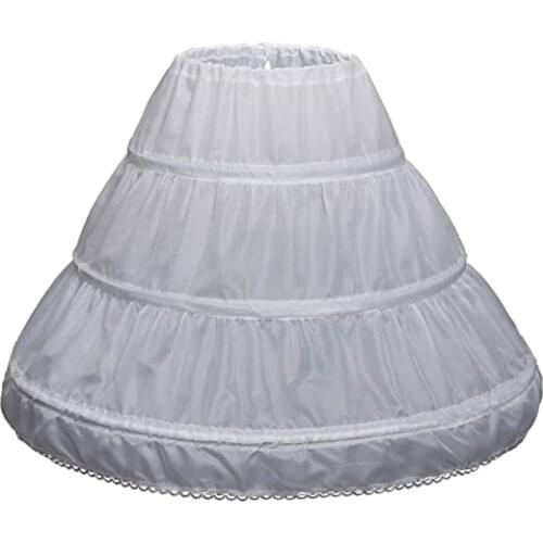 Girls' 3 Hoops Petticoat Full Slip Flower Girl Crinoline Skirt 2021