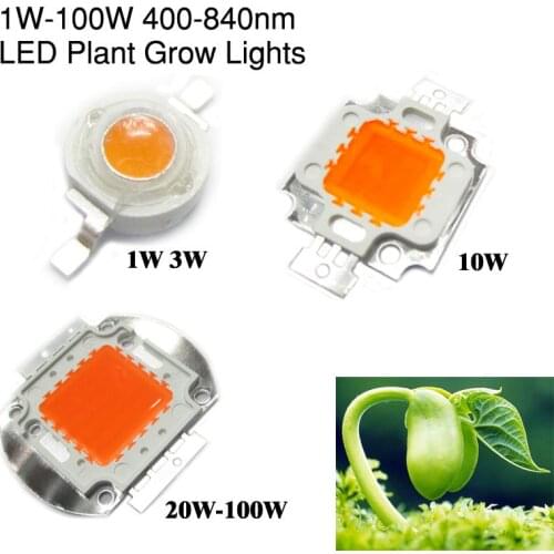 400nm-840nm Full Spectrum Grow Light 1W 3W 5W 10W 20W 30W 50W 100W High Power LED COB Beads 45mil Bridgelux Chip For Plant Grow