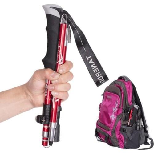 5-section outdoor folding trekking pole portable camping trekking pole elderly telescopic walking stick adjustable trekking pole