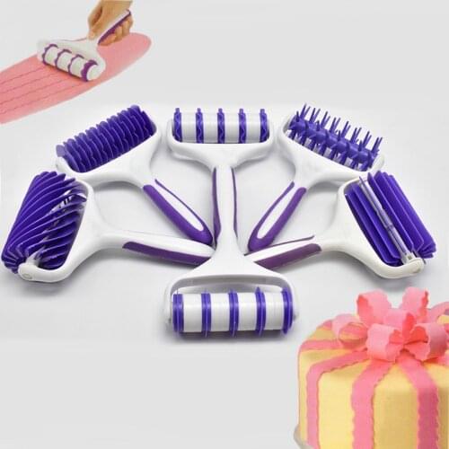 9Styles Cookie Pastry Cutter Fondant Strip Ribbon Cutter Sugarcraft Tool Rolling Pin Embosser Roller Set Cake Decorating Tools