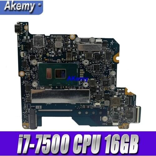 Akemy For Asus ZenBook 3 UX390 UX390U UX390UA UX390UAK UX390UAK Laptop Motherboard i7-7500 CPU 16GB RAM 100% Tested mainboard