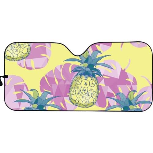 2021 Tropical Fruit Pineapple Printing UV and Heat Auto Shade for Windshield Foldable Durable Universal Car Windshield Covers