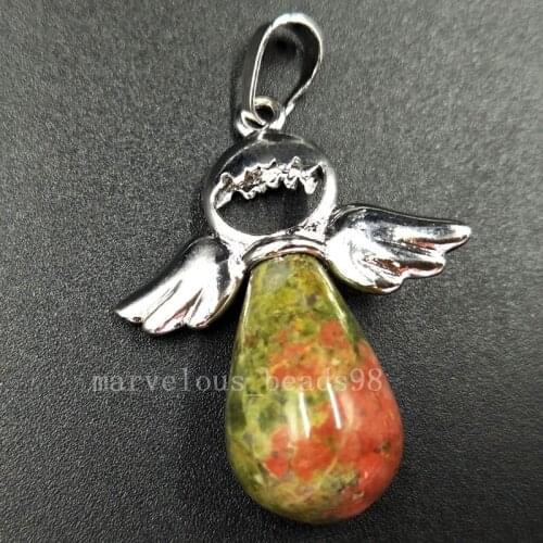 Free shipping Fashion 29x36mm Unikate Fairy Water Drop Round Art Women Men Pendant Bead MC5530