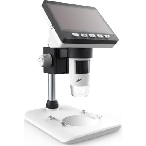 Portable Desktop LCD Digital Microscope with High Brightness 8 LEDs and Built-in Lithium Battery for microscope phone repair