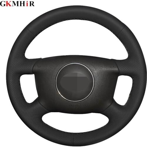 DIY Black Artificial Leather Car Steering Wheel Cover For Audi A6 2000-2004 Audi A3 2000-2003 A4 B6 2002