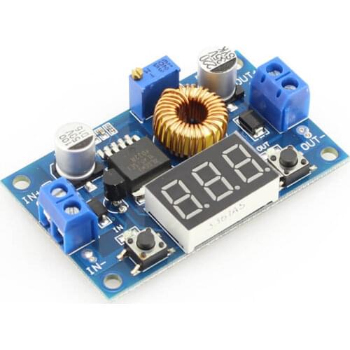 Elecrow 5A 75W DC-DC Module Adjustable Step-down Buck Voltage Converter Power Supply Module LED Driver with Voltmeter DIY Kit