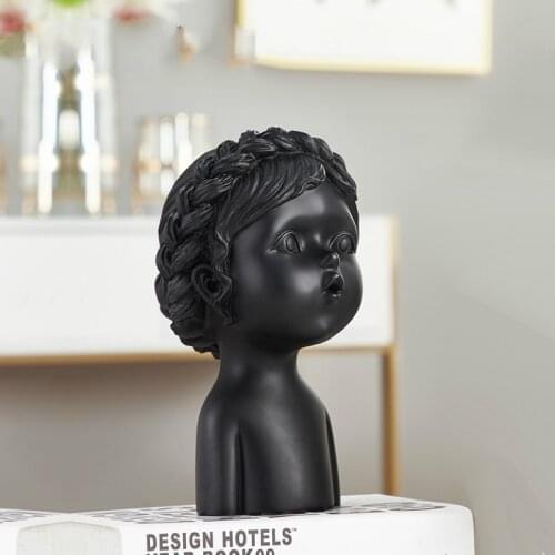 Figure Resin Figurines Miniatures Black White Nordic Modern Art Desk Figurines Miniatures Cute Adornos Decoration Crafts DG50FM