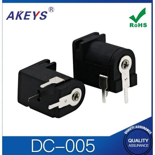 15PCS One-button DC-005 socket 13.4*8.9MM high temperature DC interface power supply base three-legged straight plug