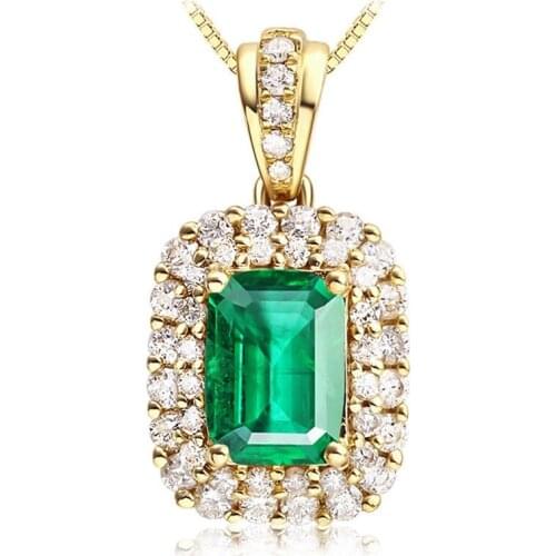 Classic Emerald Amethyst Citrine Pendant Necklaces For Women Emerald Gemstone Birthstone Necklace Anniversary Party Gifts