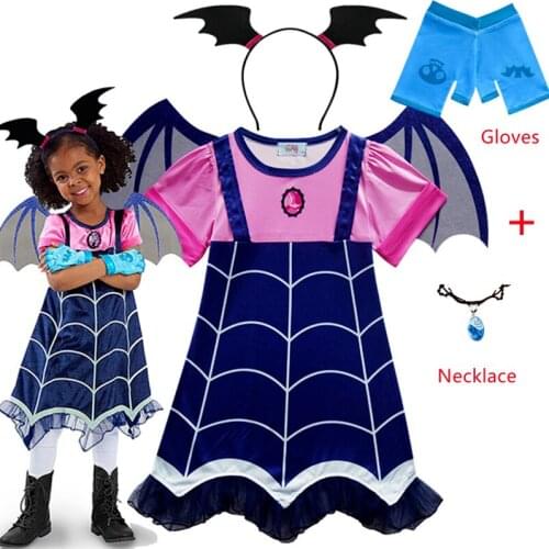 Halloween Costumes for Cosplay Costume Girls Kids Vampirina Dress Christmas Princess Dress Costume for Girl Clothes Halloween