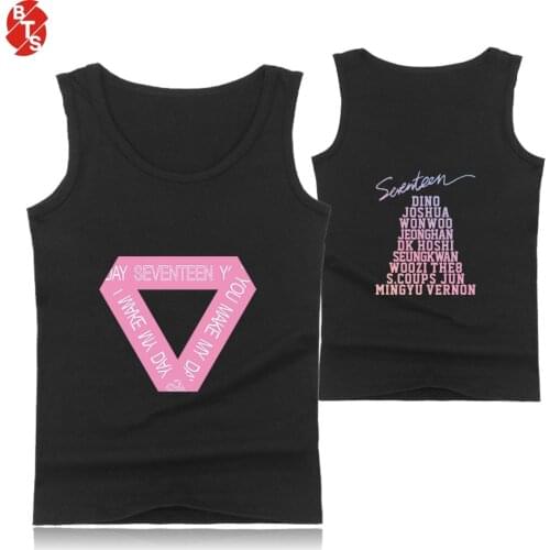 SEVENTEEN Kpop Printed Summer Cool Tank Tops Women/Men Fashion Sleeveless Causal Tops 2018 Hot Sale Streetwear Fans Clothes