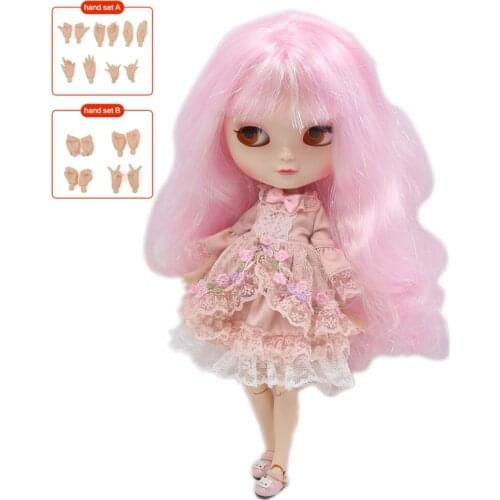 Cute ICY 1/6 joint body doll 30cm high,shiny pink long hair ,including hand set AB Gift for girls. No.BL1017