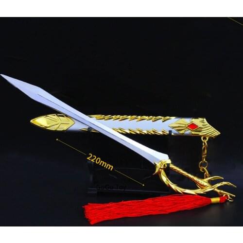 Alloy Model Making Weapons Sword Arms Length 22cm Decorated With Ornaments Keychain With Scabbardgif For Childrens Outdoor Toys