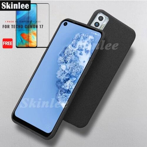 Skinlee Soft Mate Case For Tecno Camon 17P Full Protective Silicone Cover For TECNO Camon 17 Pro Free Tempered Glass Phone Case