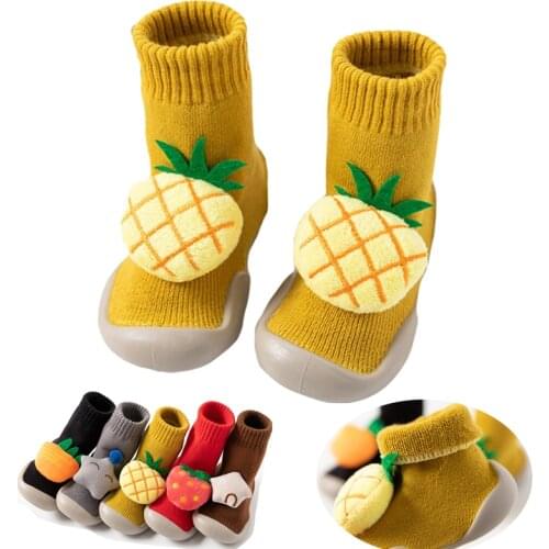 Baby Boy Sock Shoes With Rubber Toddler Newborn Anti-slip Indoor Socks Childrens Christmas Gifts Warm Protector Sock Shoes