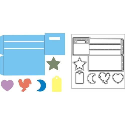 New Star Moon Heart Pocket Tag Craft Embossing Mold 2021 Metal Cutting Dies for DIY Decorative Scrapbooking Album Card Making