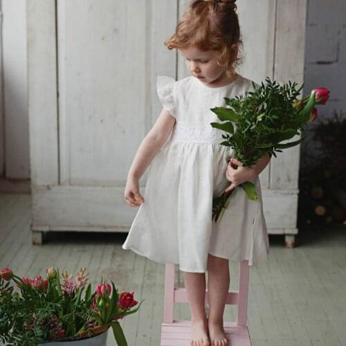 New 1-5Years Old Kids Dresses For Girls Princess Dresses Loose Summer Kids Girl Pure Color Dress Sleeveless Dress