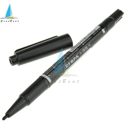 10pcs/lot Twin Tip Permanent Marker Pen Fine Point Waterproof Ink Thin Nib Crude Nib Black Ink 0.5mm-2mm Fine Color