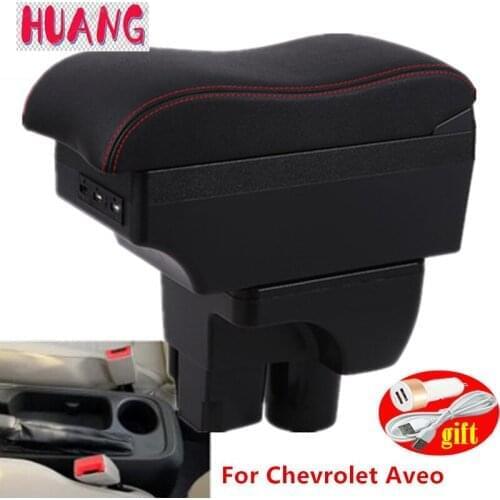 For Chevrolet Aveo armrest box For Chevrolet Aveo central Store content box with decoration products USB interfac