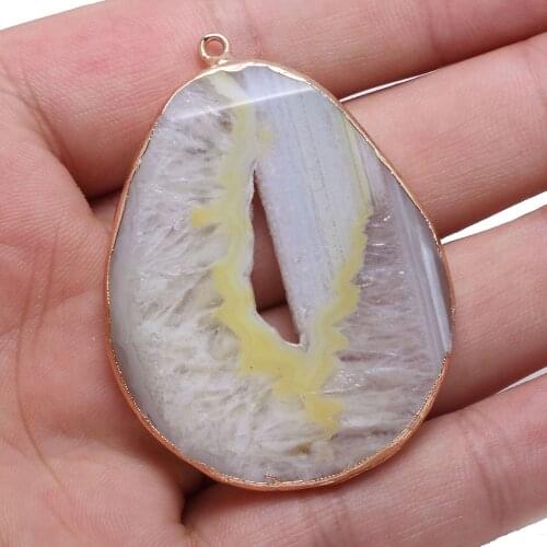 Natural Stone slice agates Pendants irregular Shape Exquisite Charm For jewelry making DIY necklace Earring accessories 30x40mm