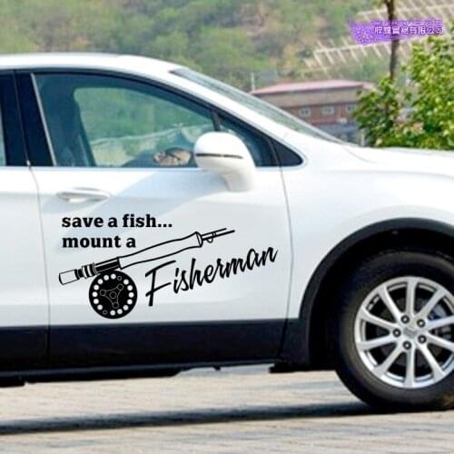 Fly Fishing Fisher Decal Angling Bucket Tackle Shop Fishhook Sticker Fish Tank Boat Box Car Vinyl Decal