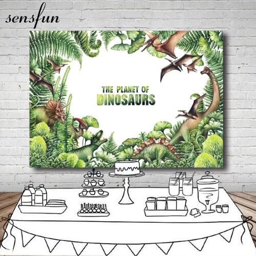 Sensfun Jurassic park Period The Planet Of Dinosaur Party Photography Backdrop Green Forest Backgrounds For Photo Studio Vinyl