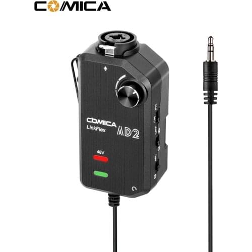 CoMica LinkFlex AD2 XLR /6.35mm-3.5mm Microphone Preamp Amplifier Audio Adapter for Camera Smartphone Guitar Interface Universal