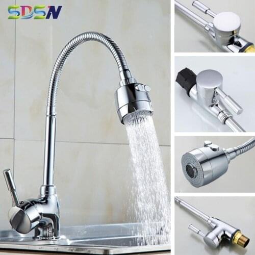 Universal Kitchen Faucet SDSN Home Hot Cold Kitchen Mixer Tap Polished Chrome Kitchen Faucets Copper Brass Kitchen Mixer Taps