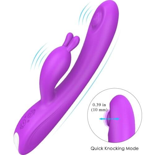 Flapping G-Spot Female Double Vibration Silicone Artificial Penis Waterproof Female Vagina Clitoris Massager Female Sex Toy