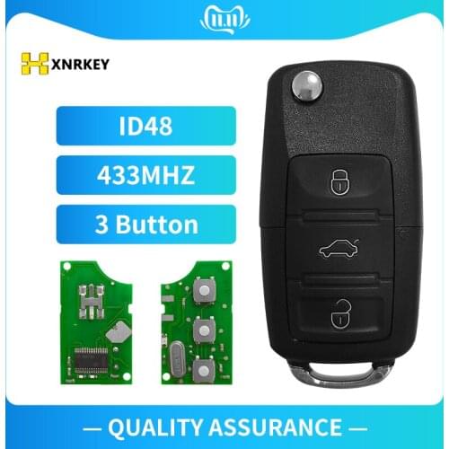 Free shipping (1pcs ) 3 button Flip remote key 1K0 959 753N with 433MHZ for vw (1K0959753N)