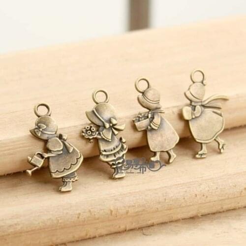 ZAKKA Sue Zipper Puller,Metal Zipper Sliders,Vintage Brass ,Spring/Summer/Autumn/Winter 4 designs mixed,30pcs/lot